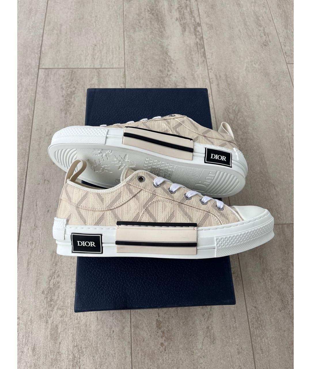 CHRISTIAN DIOR Бежевые кожаные кеды, фото 3