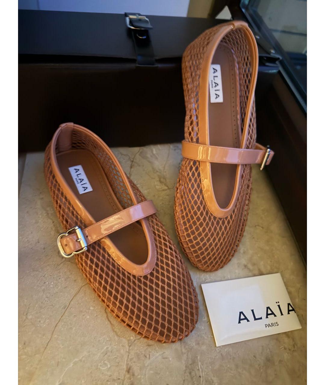 ALAIA Розовые балетки из лакированной кожи, фото 3