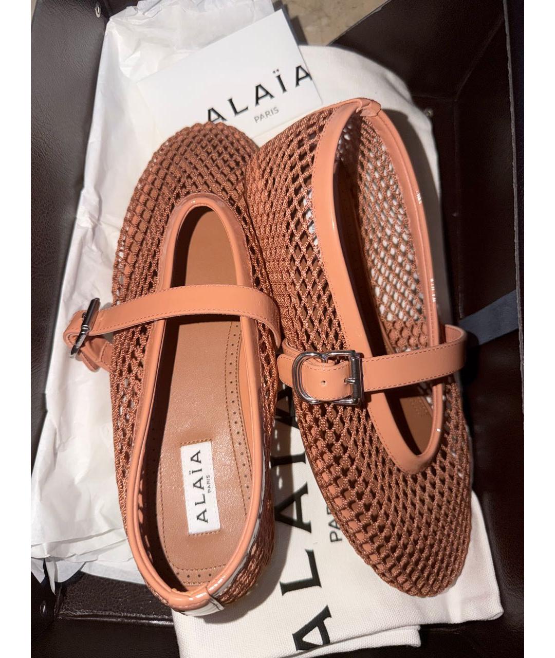 ALAIA Розовые балетки из лакированной кожи, фото 5