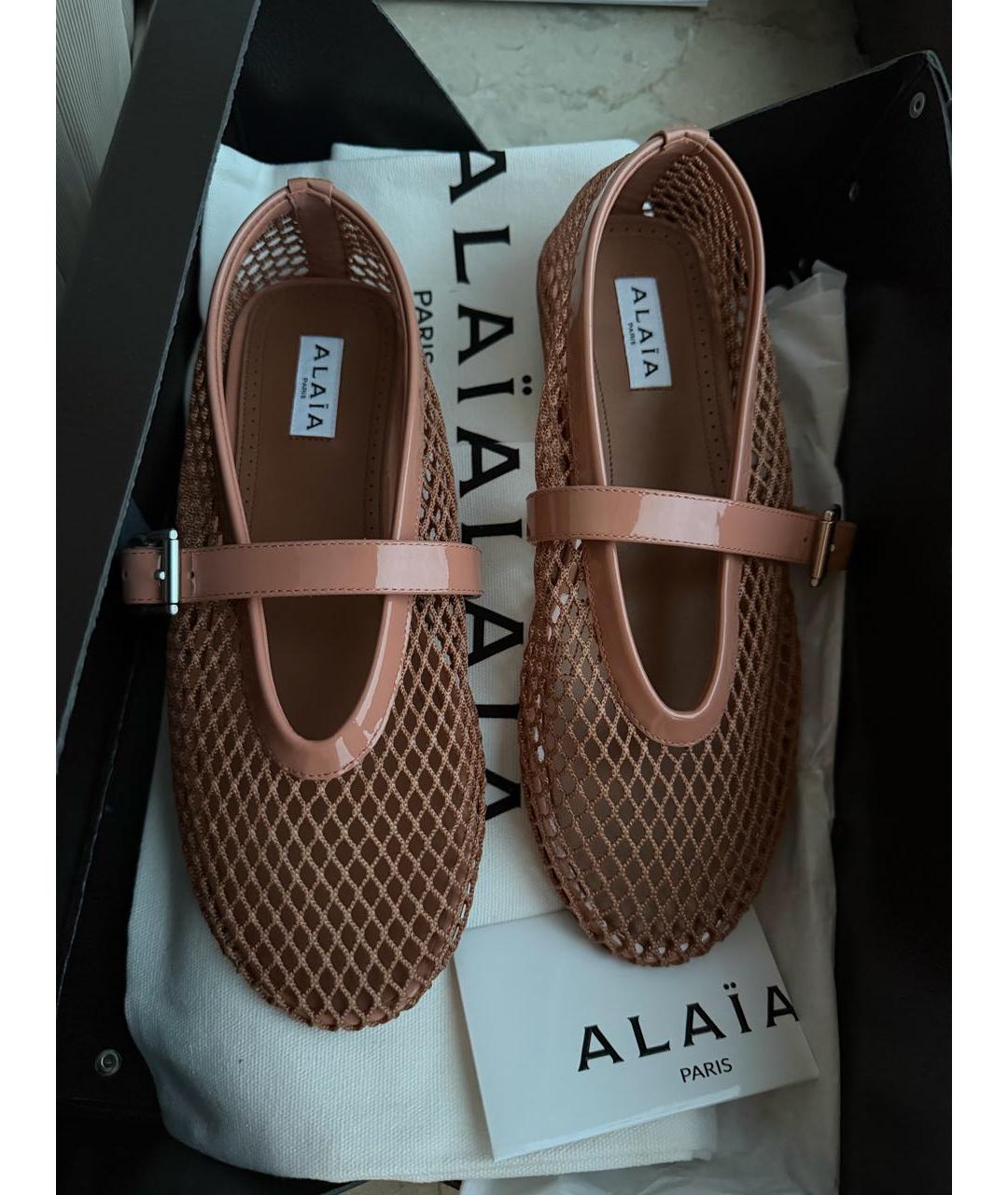 ALAIA Розовые балетки из лакированной кожи, фото 4