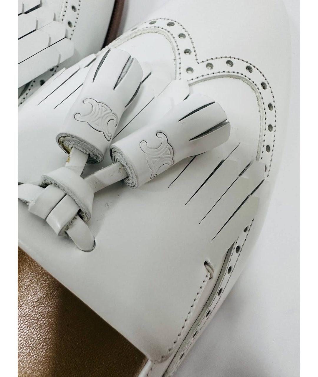 CELINE Белые кожаные лоферы, фото 7