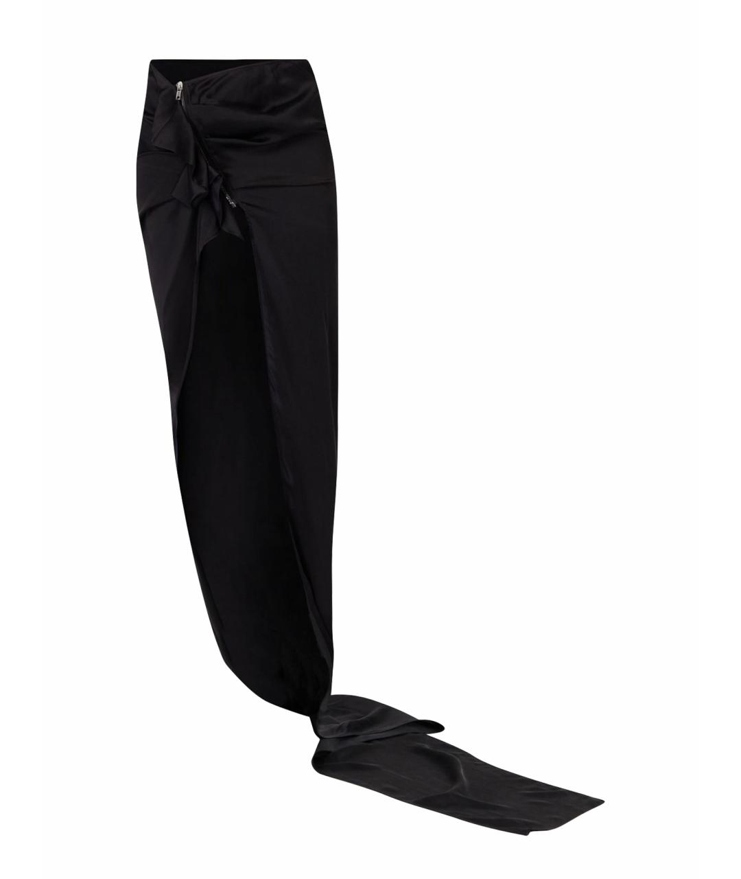 RICK OWENS Черная вискозная юбка макси, фото 1