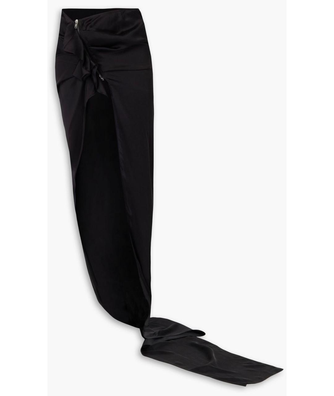RICK OWENS Черная вискозная юбка макси, фото 4