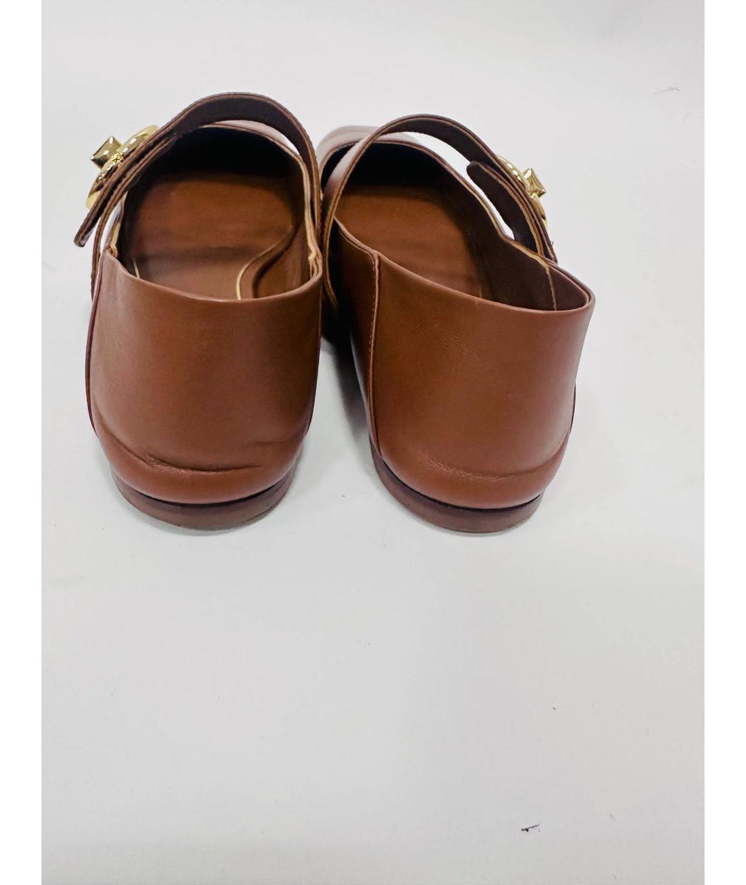 VALENTINO Коричневые кожаные балетки, фото 4