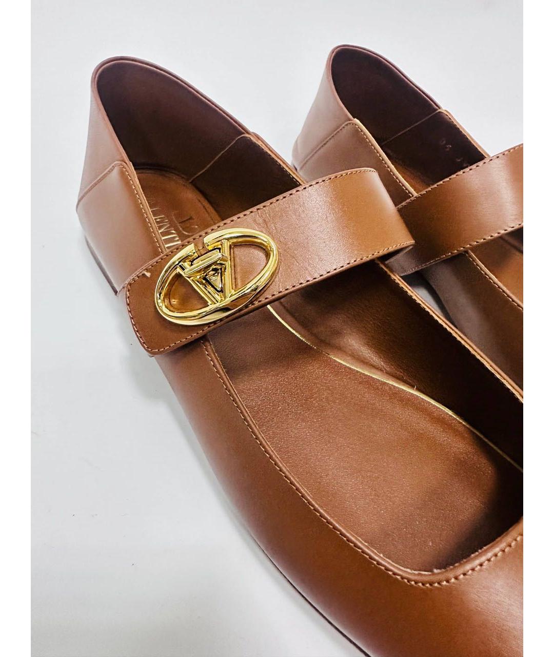 VALENTINO Коричневые кожаные балетки, фото 5