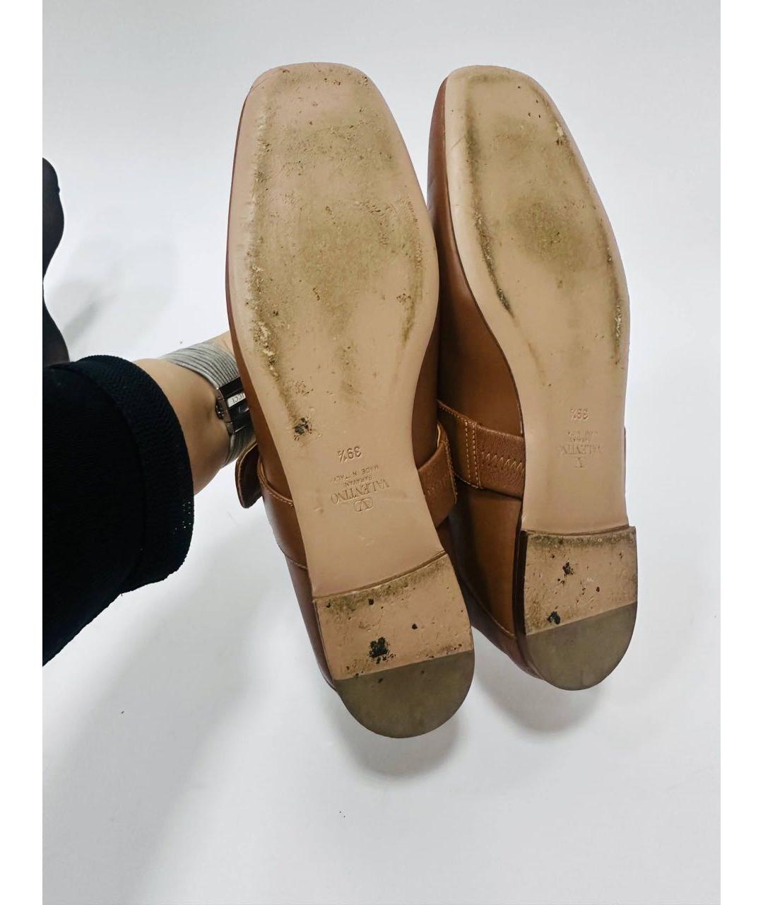 VALENTINO Коричневые кожаные балетки, фото 6