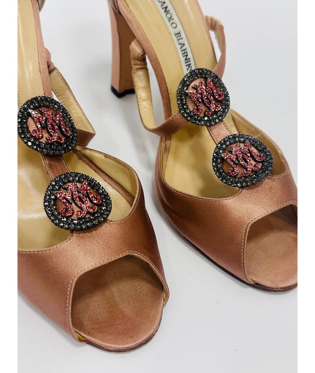 MANOLO BLAHNIK Коричневые босоножки, фото 7