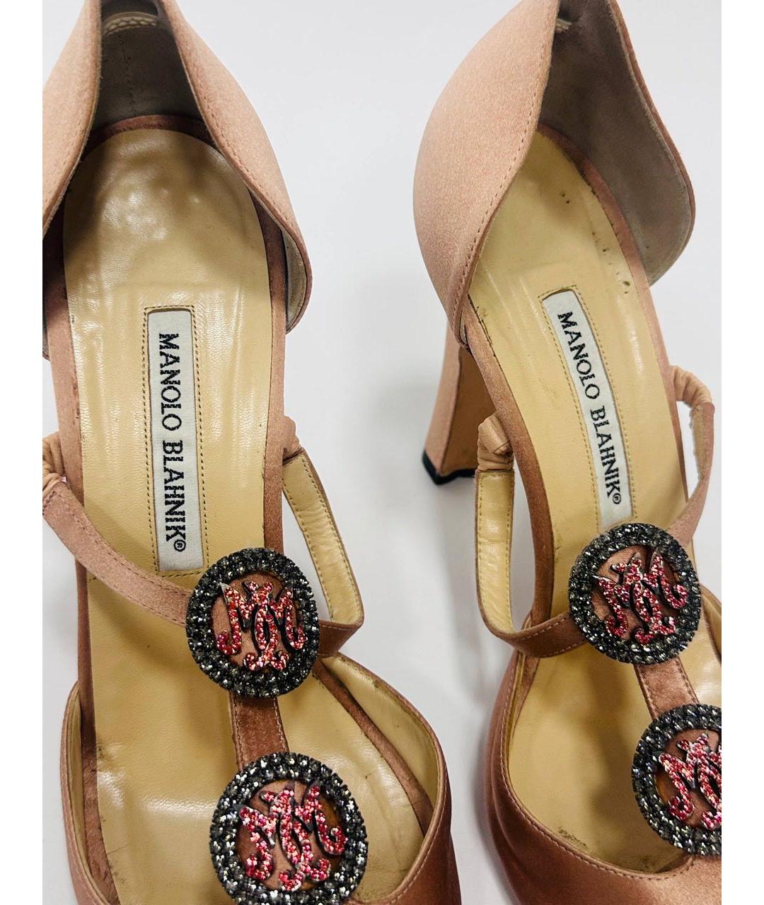 MANOLO BLAHNIK Коричневые босоножки, фото 3