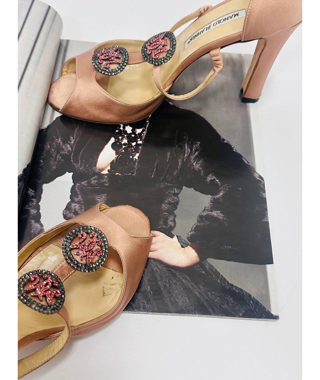 MANOLO BLAHNIK Коричневые босоножки, фото 5