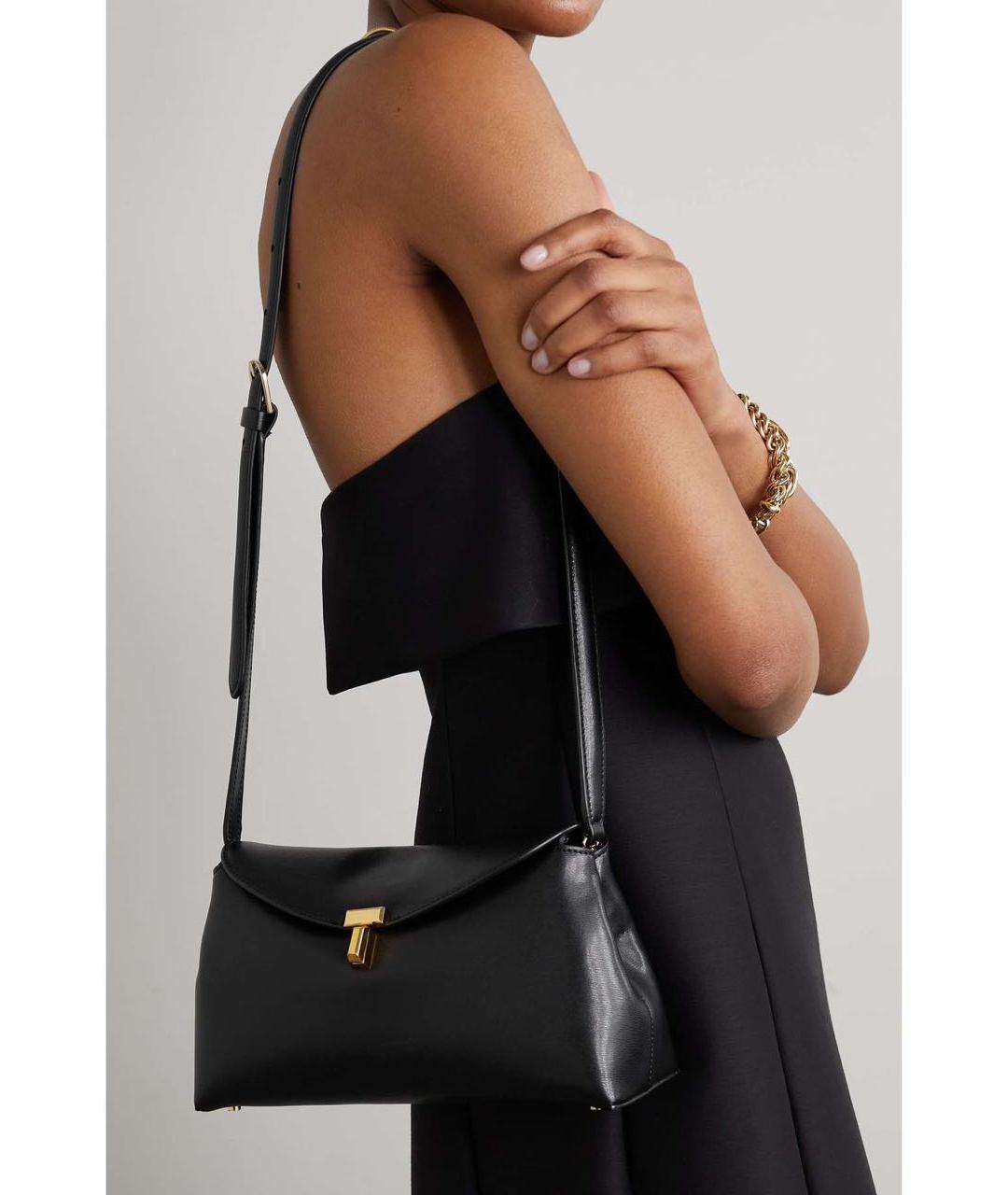 TOTEME Черная кожаная сумка через плечо, фото 8