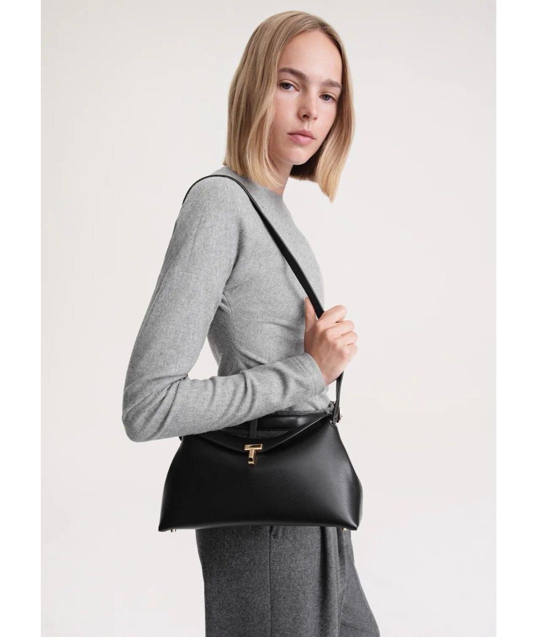 TOTEME Черная кожаная сумка через плечо, фото 5
