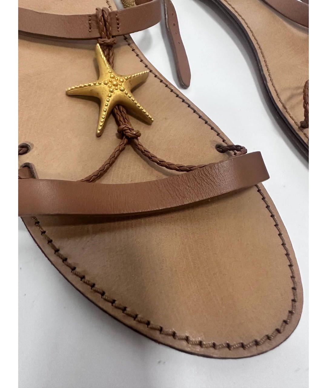 VALENTINO Коричневые кожаные босоножки, фото 8