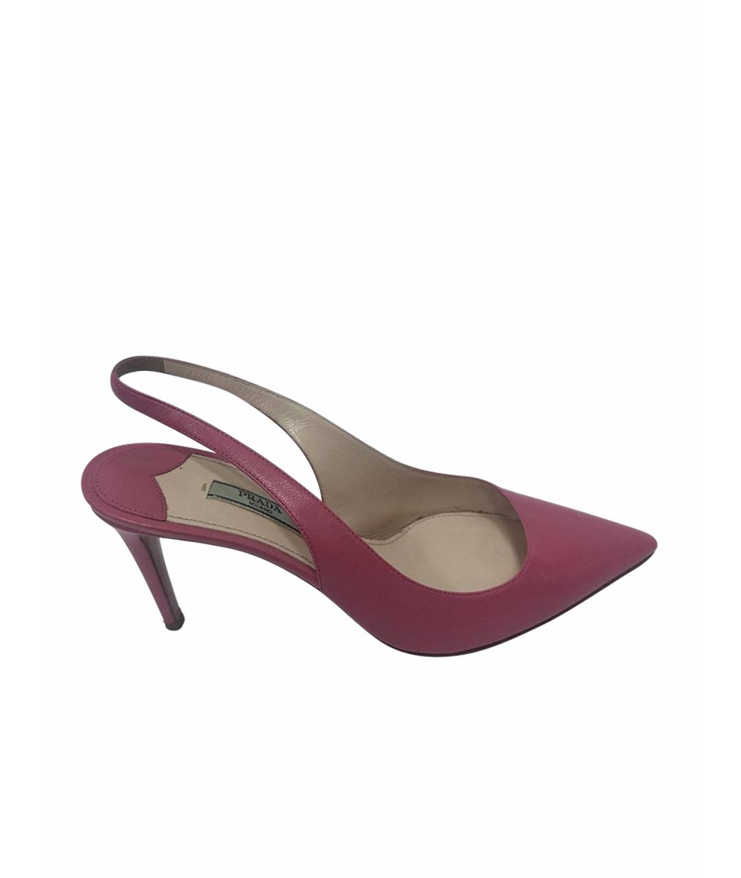 PRADA Розовые кожаные туфли, фото 1