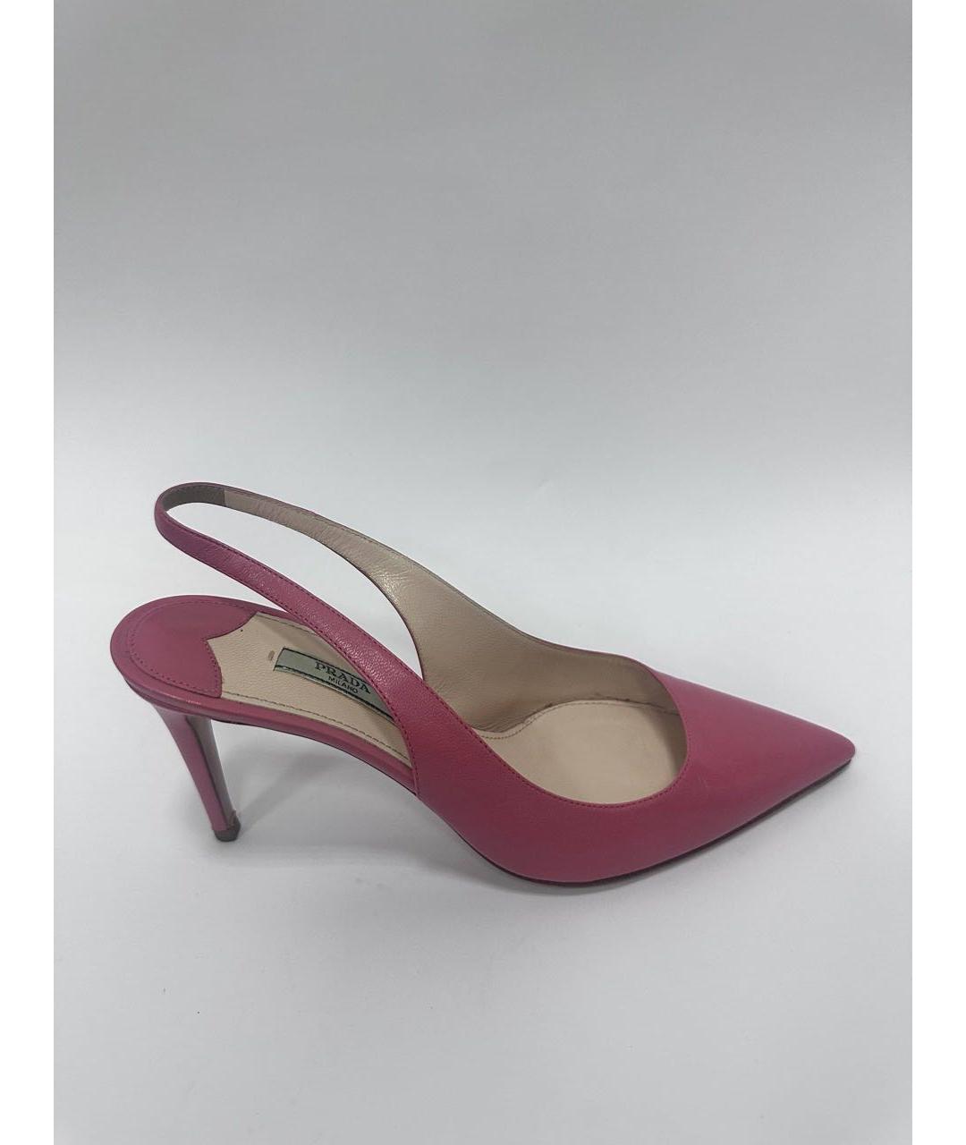 PRADA Розовые кожаные туфли, фото 9