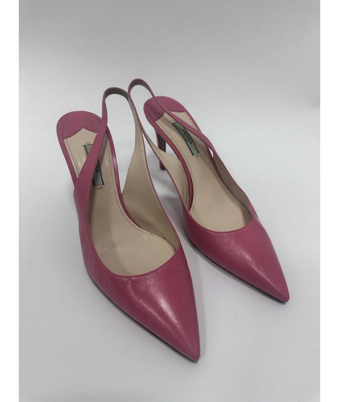 PRADA Розовые кожаные туфли, фото 8