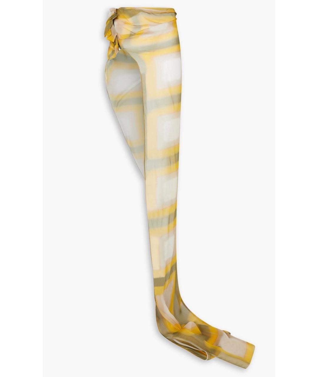 RICK OWENS Желтая вискозная юбка макси, фото 4