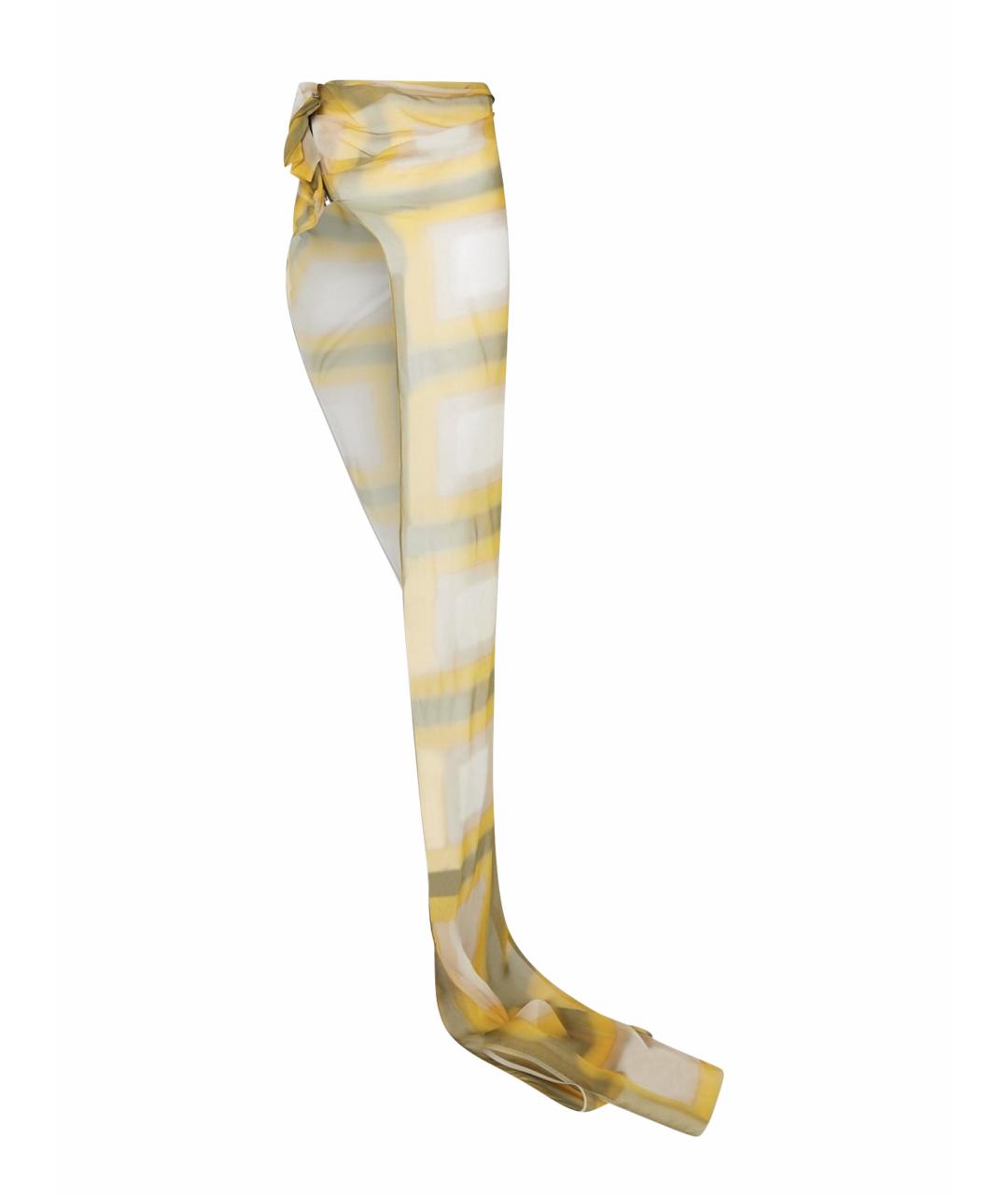 RICK OWENS Желтая вискозная юбка макси, фото 1