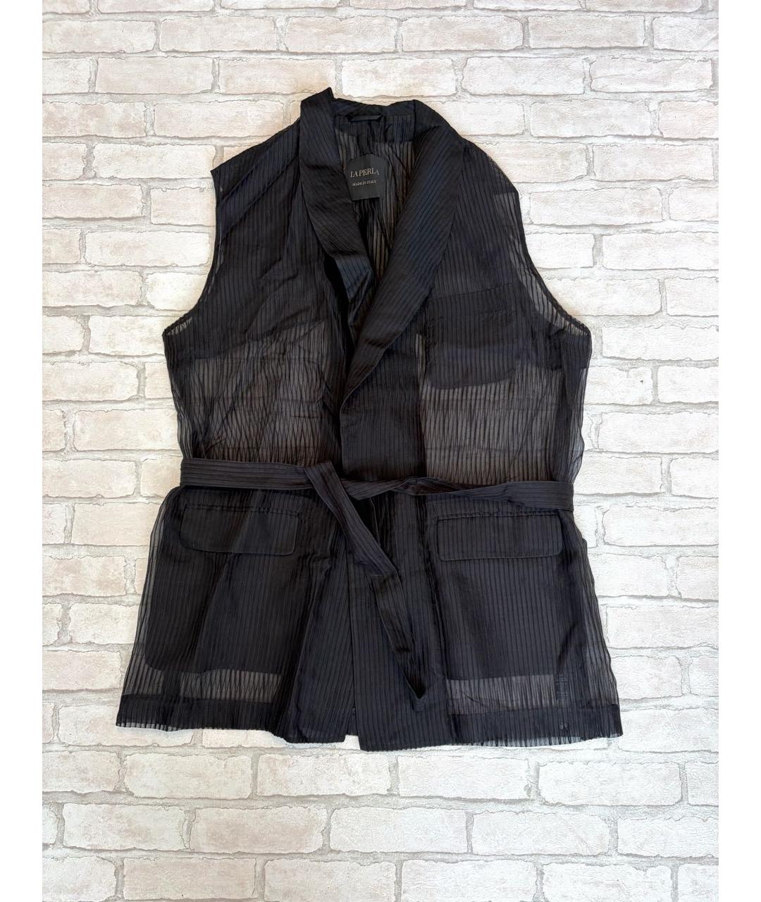 LA PERLA Черный хлопковый жилет, фото 9
