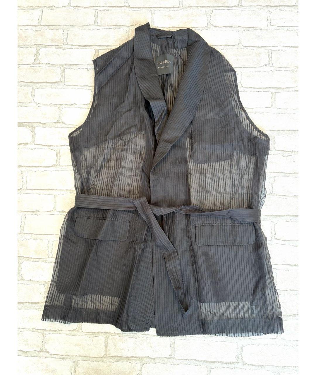 LA PERLA Черный хлопковый жилет, фото 4