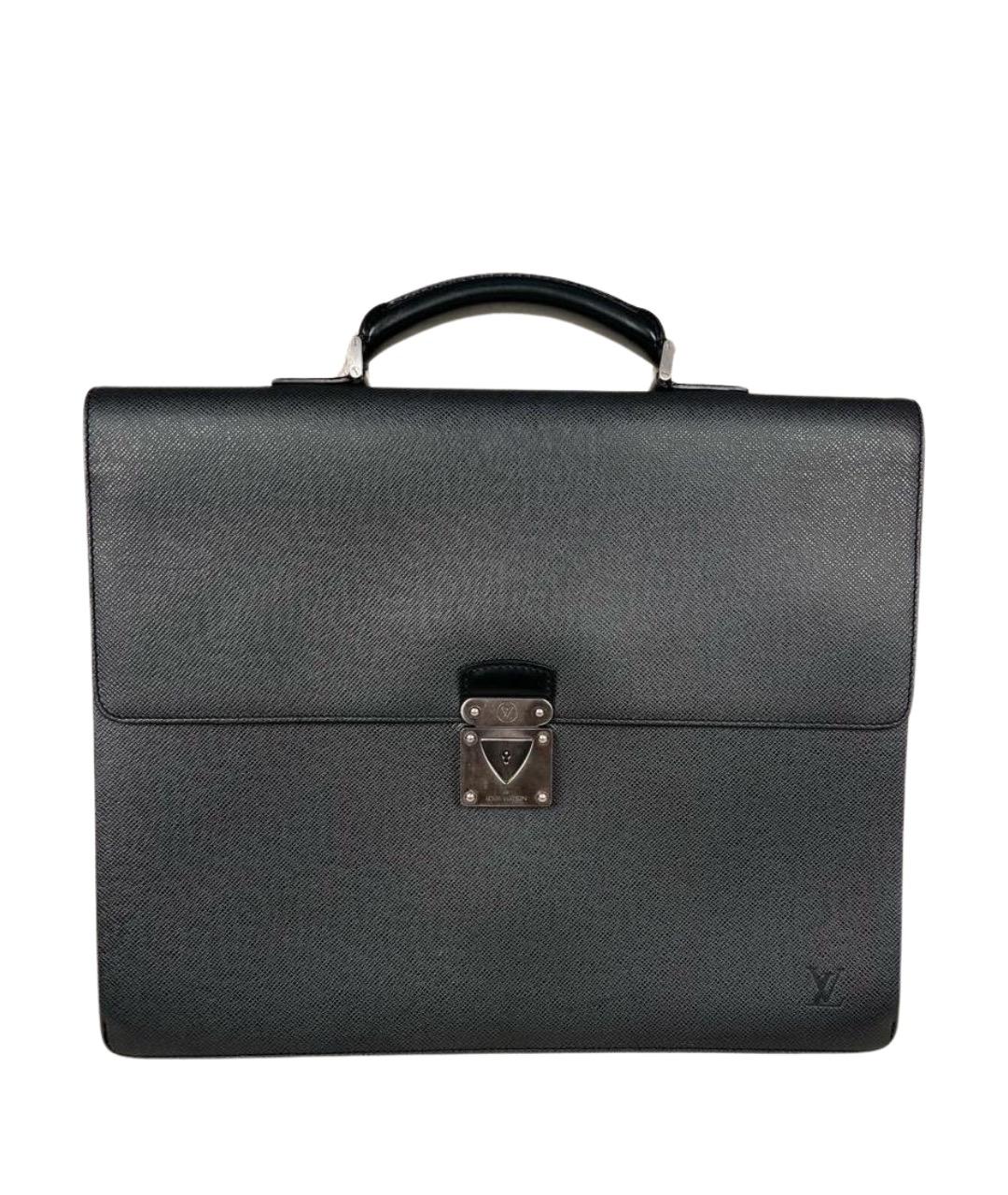 LOUIS VUITTON Черный кожаный портфель, фото 1