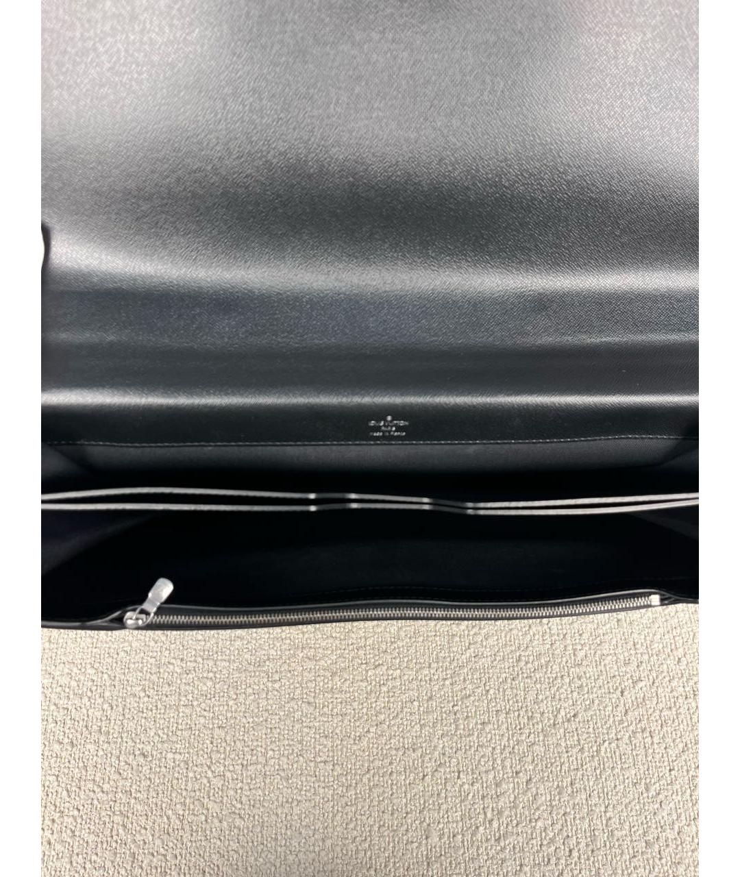LOUIS VUITTON Черный кожаный портфель, фото 5