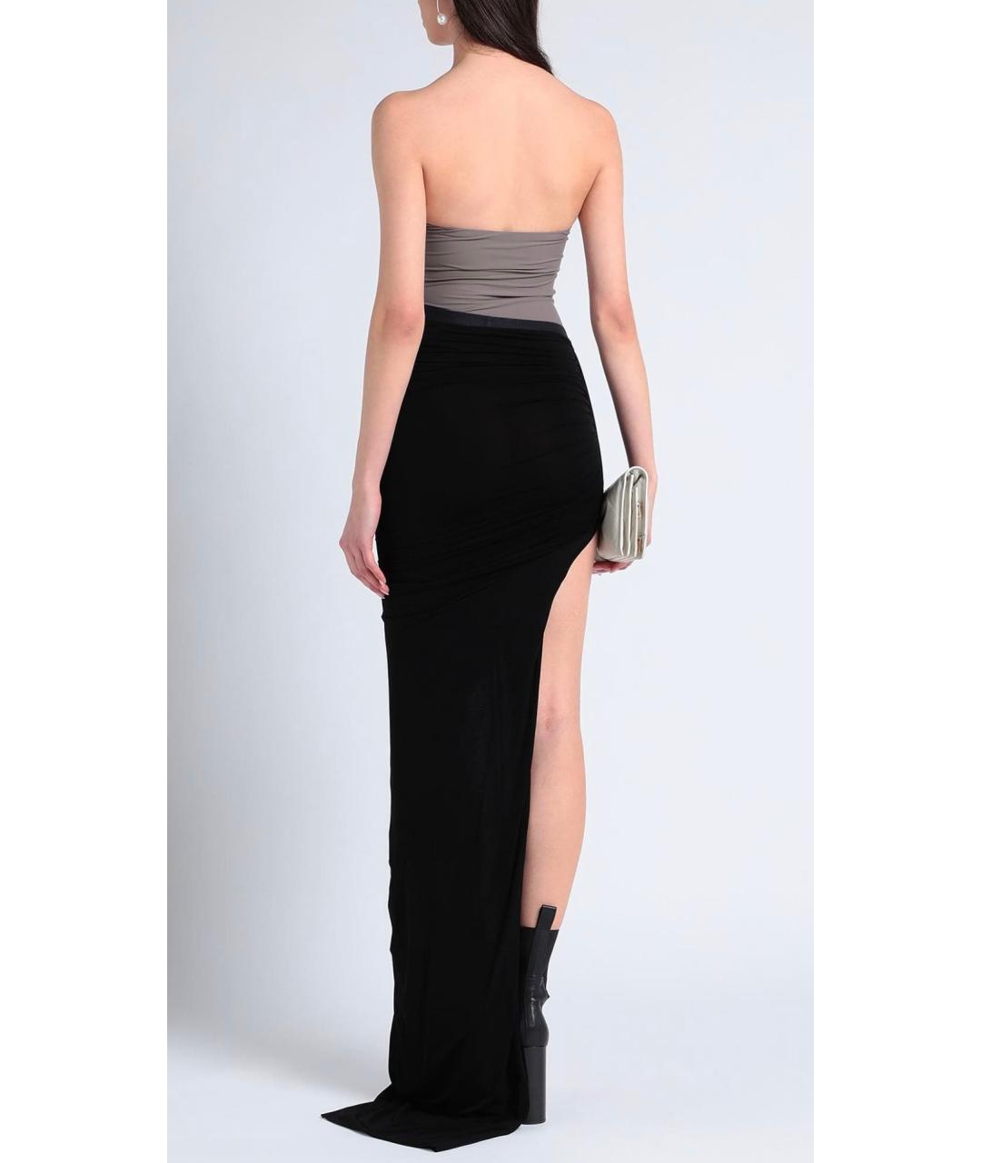 RICK OWENS Черная юбка макси, фото 3