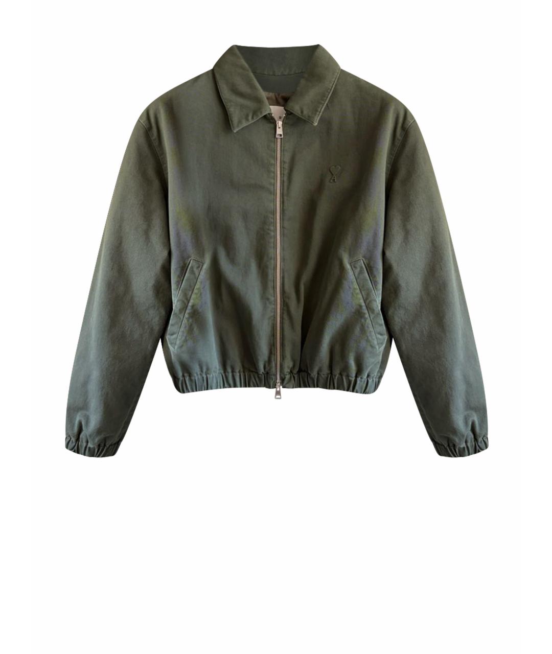 AMI ALEXANDRE MATTIUSSI Зеленая хлопковая куртка, фото 1