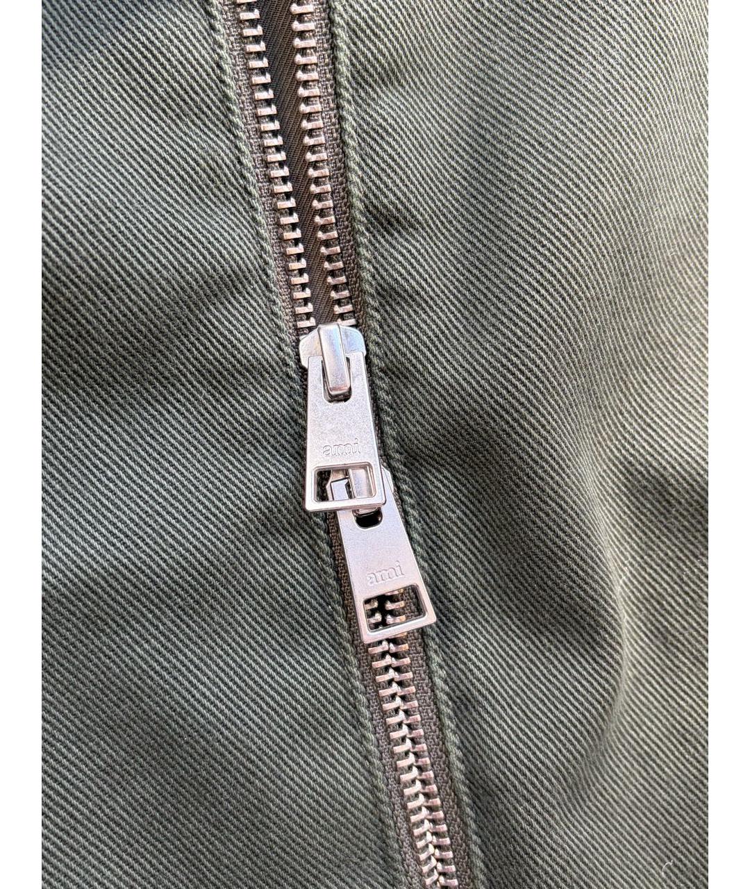 AMI ALEXANDRE MATTIUSSI Зеленая хлопковая куртка, фото 5