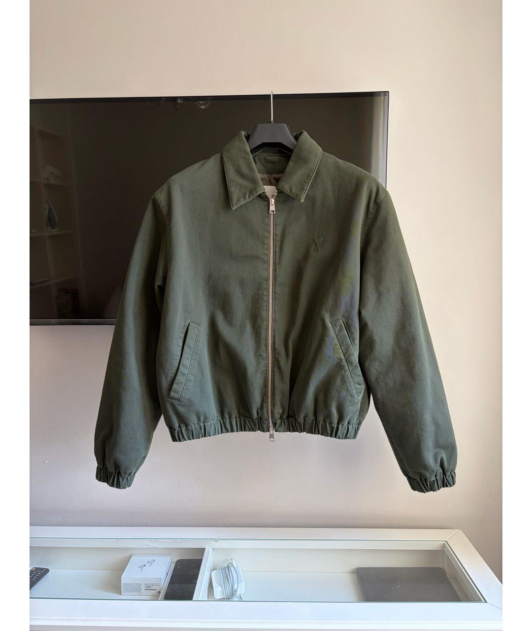 AMI ALEXANDRE MATTIUSSI Зеленая хлопковая куртка, фото 8