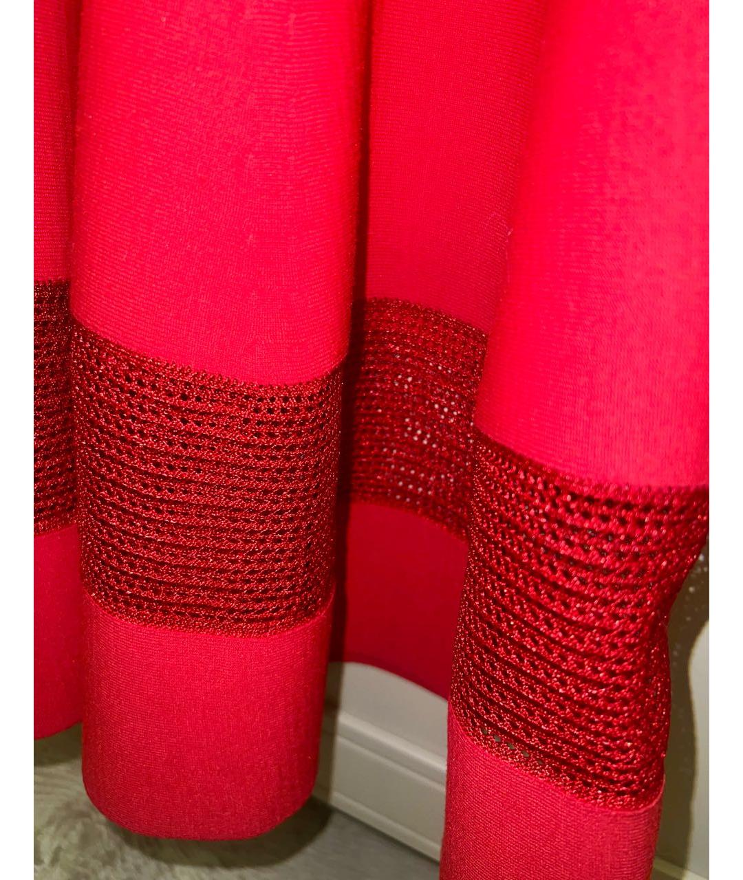 ALAIA Красное вискозное повседневное платье, фото 4