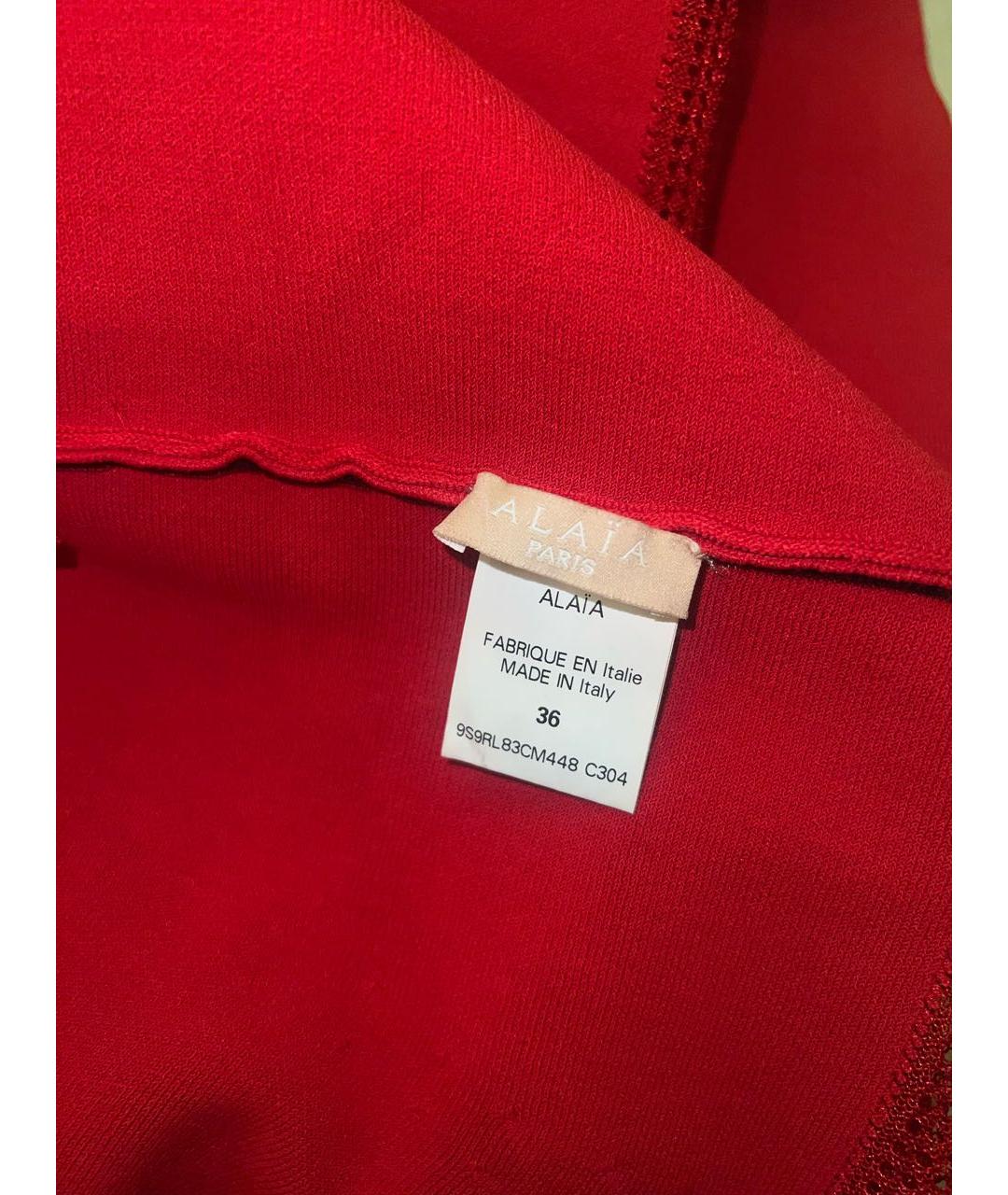 ALAIA Красное вискозное повседневное платье, фото 3