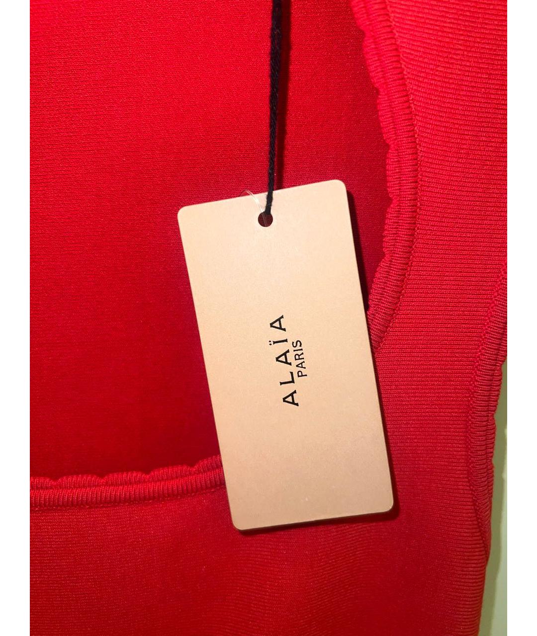 ALAIA Красное вискозное повседневное платье, фото 6