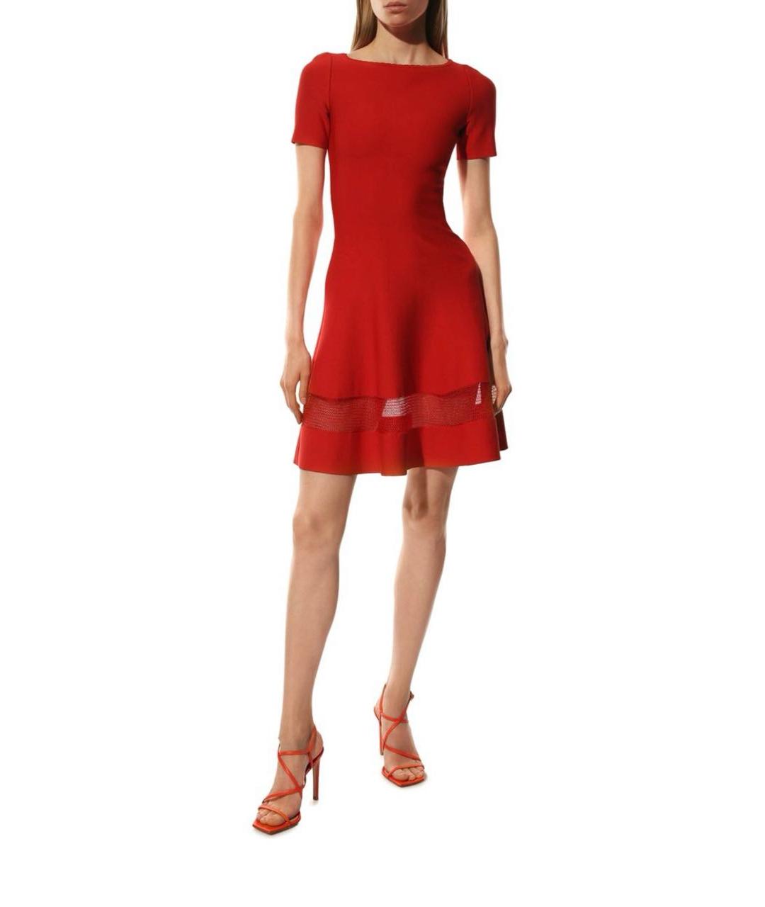ALAIA Красное вискозное повседневное платье, фото 7
