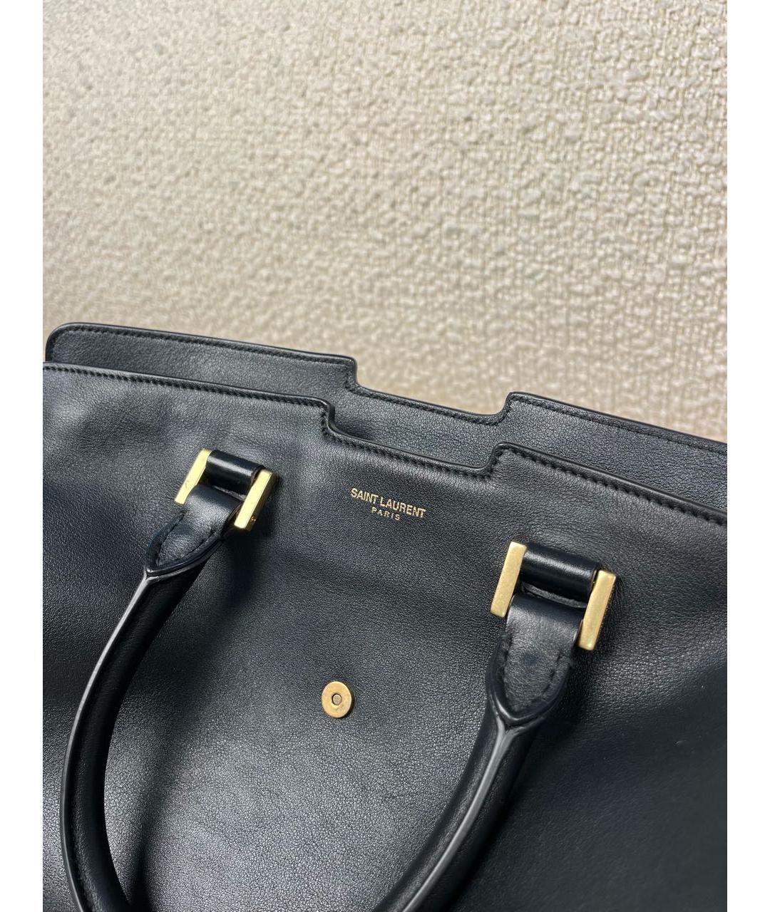 SAINT LAURENT Черная кожаная сумка с короткими ручками, фото 8