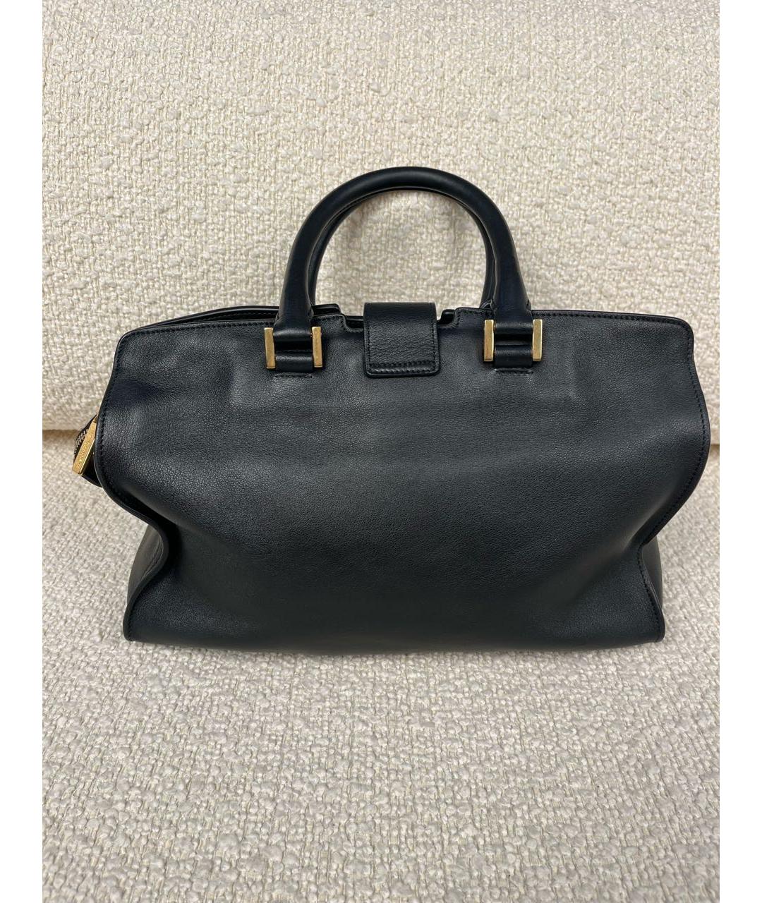 SAINT LAURENT Черная кожаная сумка с короткими ручками, фото 3