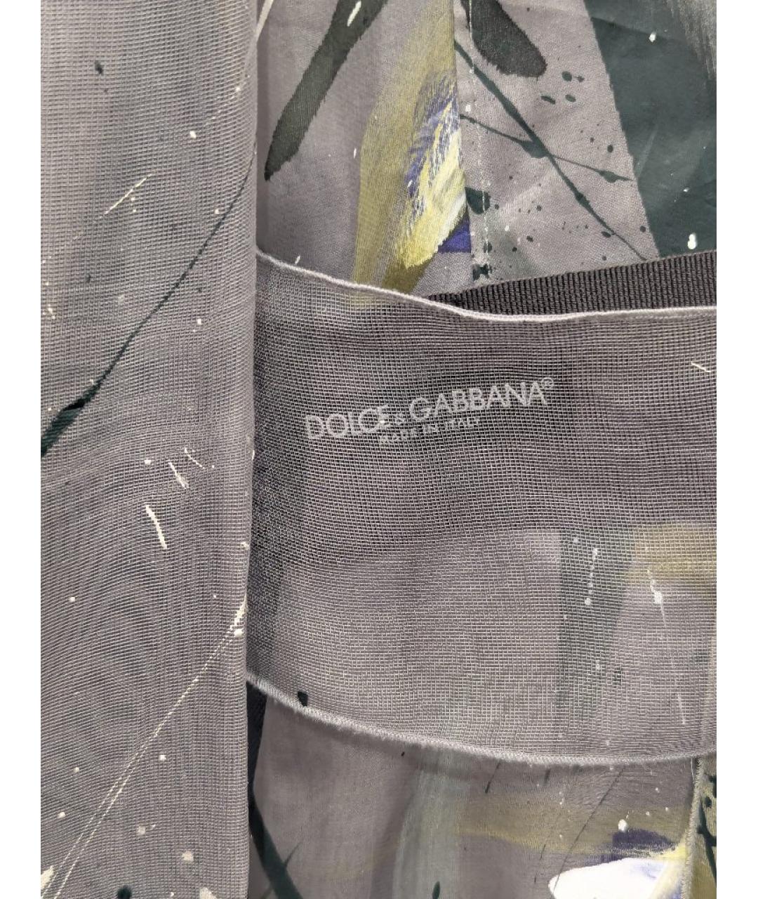 DOLCE&GABBANA Серое шелковое коктейльное платье, фото 4