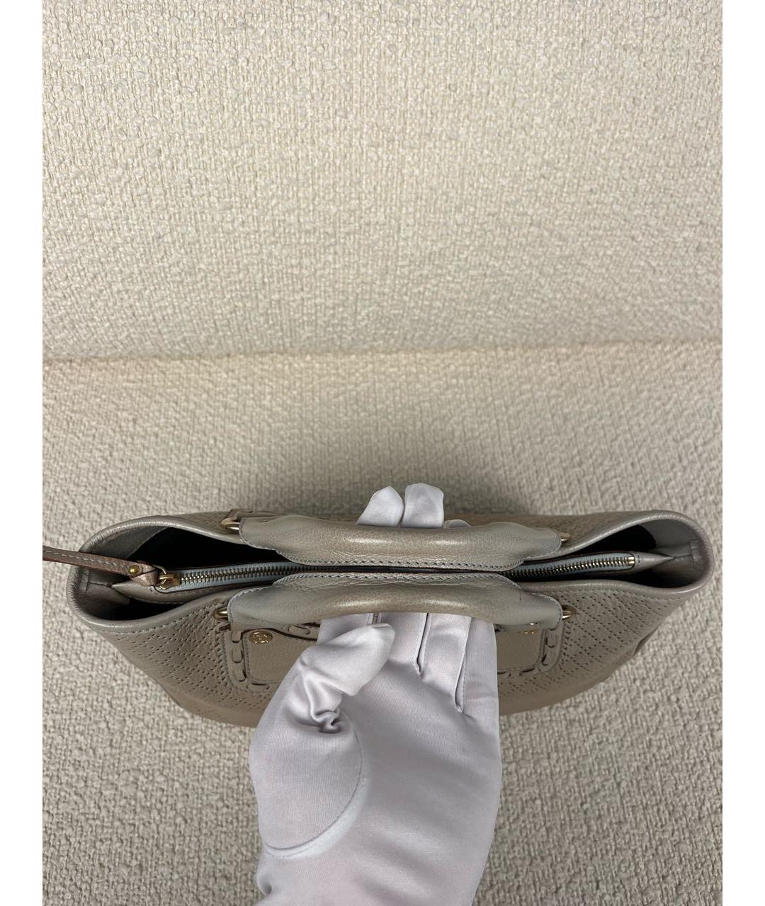 CELINE Бежевая кожаная сумка с короткими ручками, фото 7