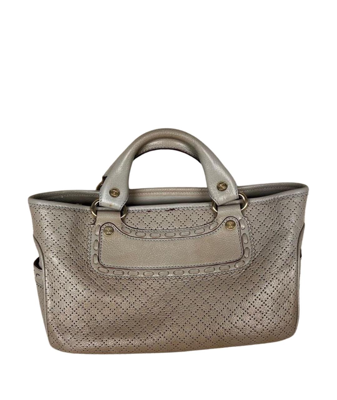 CELINE Бежевая кожаная сумка с короткими ручками, фото 1