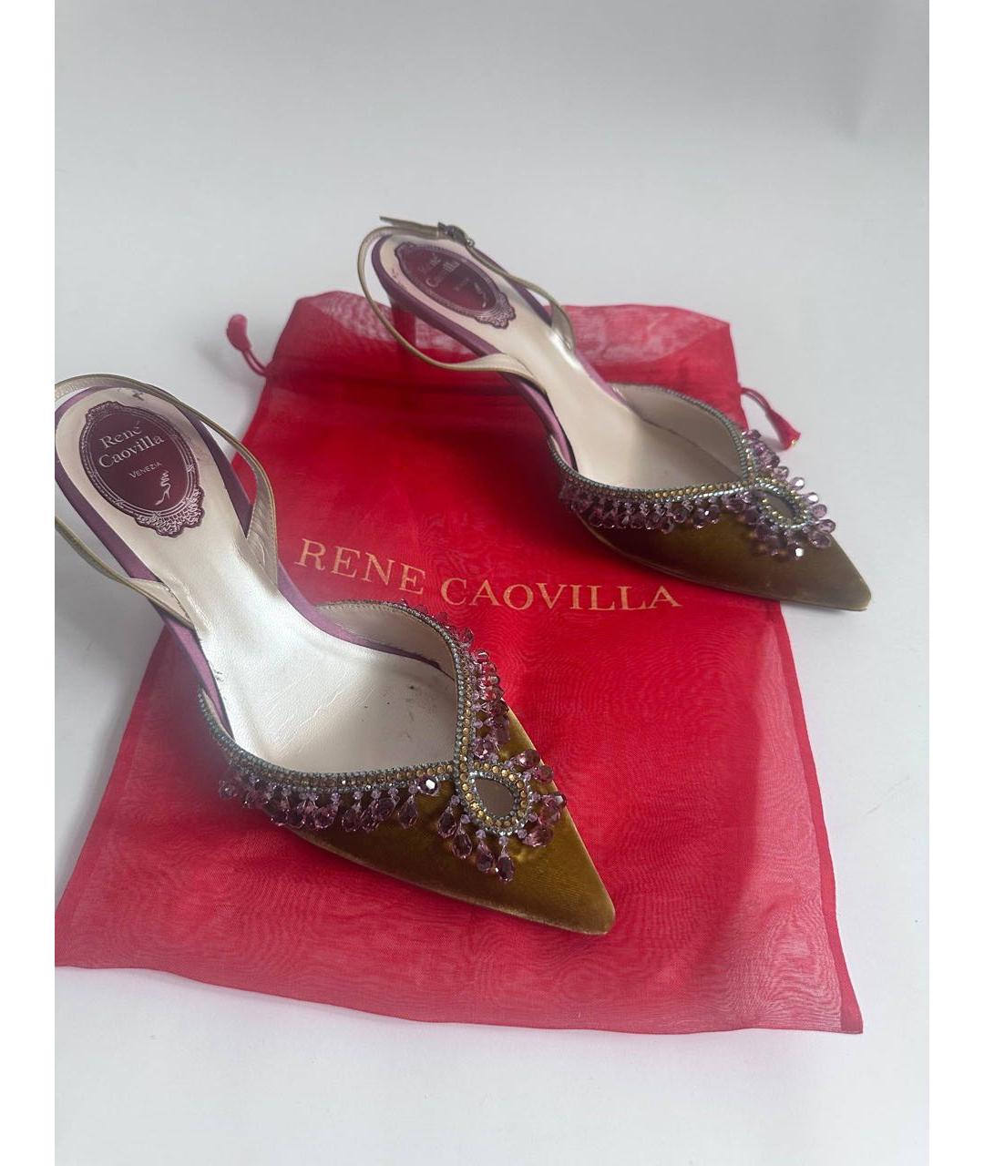 RENE CAOVILLA Мульти бархатные туфли, фото 5