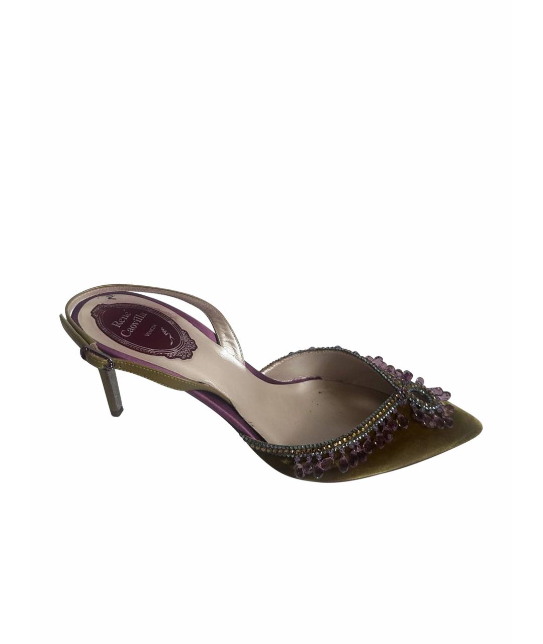 RENE CAOVILLA Мульти бархатные туфли, фото 9