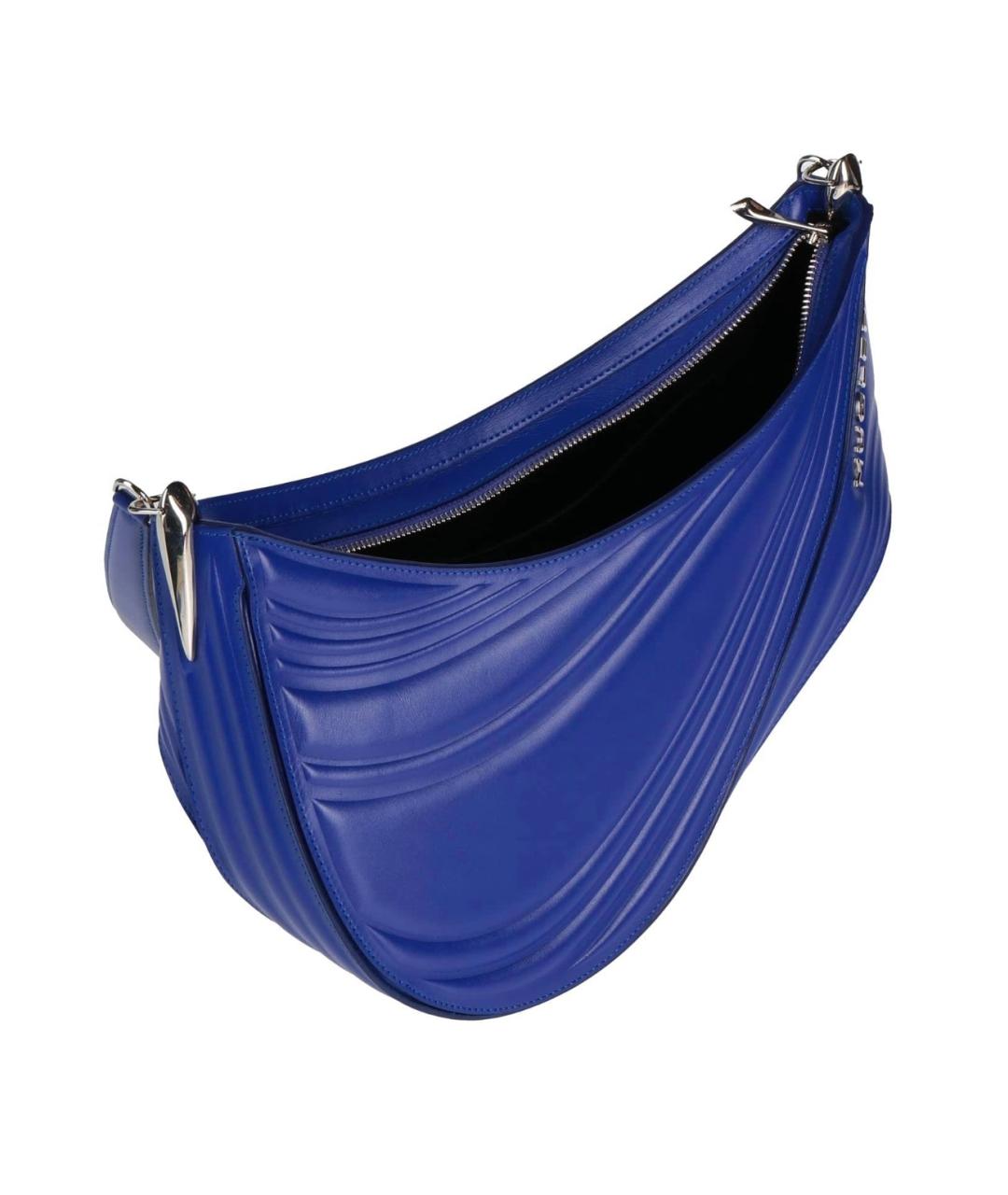 MUGLER Синяя кожаная сумка через плечо, фото 2