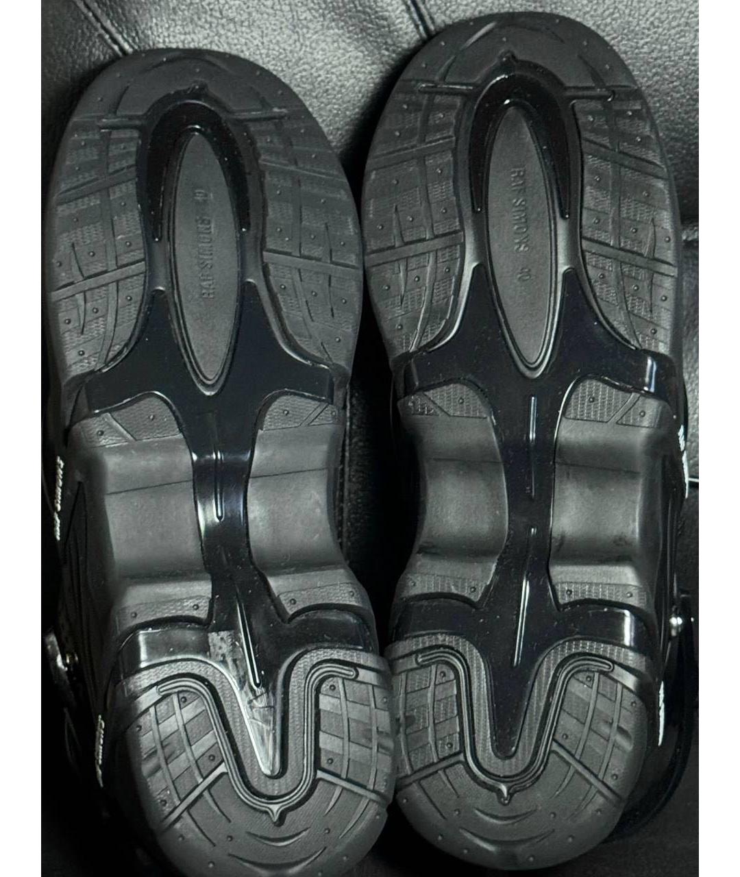 RAF SIMONS Черные кожаные низкие кроссовки / кеды, фото 8