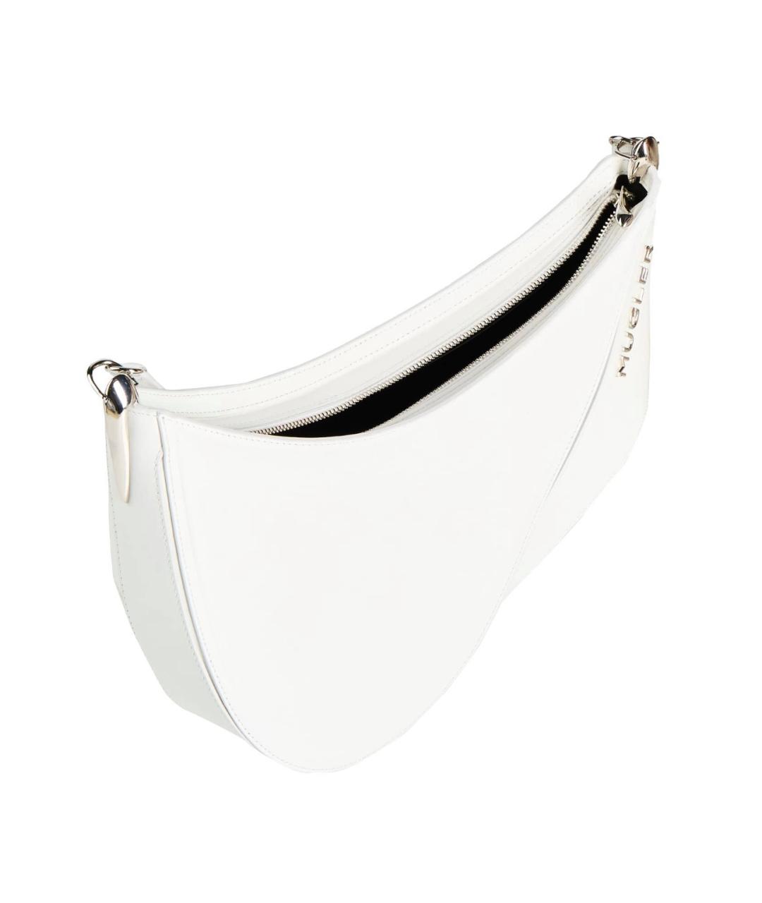 MUGLER Белая кожаная сумка через плечо, фото 2