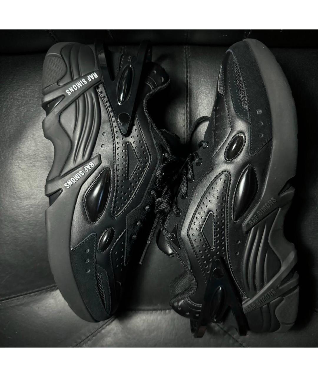 RAF SIMONS Черные кожаные кроссовки, фото 4