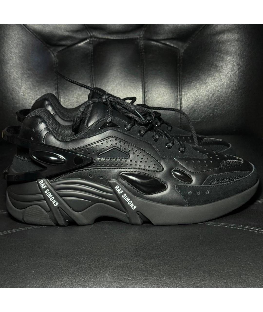 RAF SIMONS Черные кожаные кроссовки, фото 8