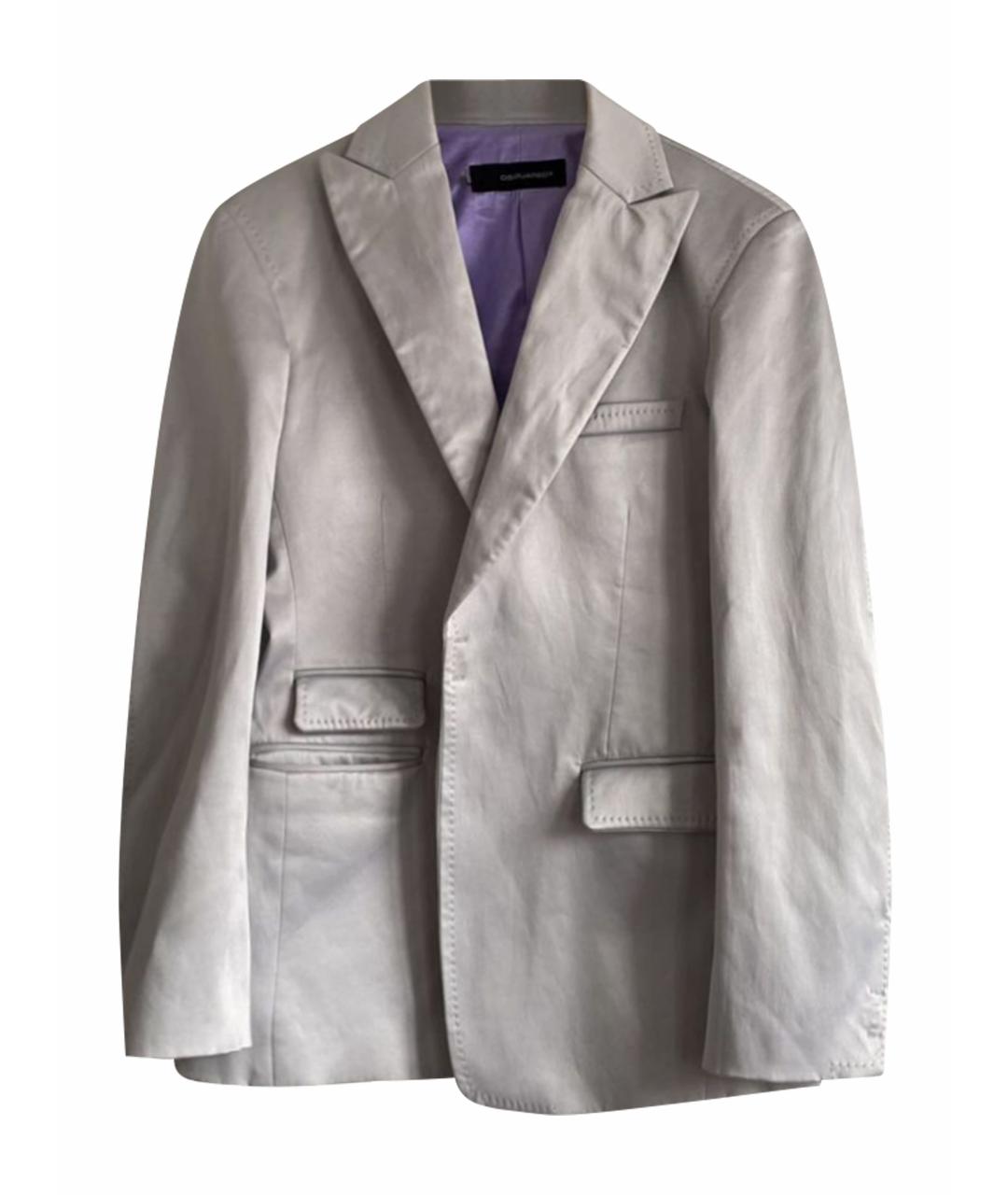 DSQUARED2 Серебрянный хлопковый пиджак, фото 1