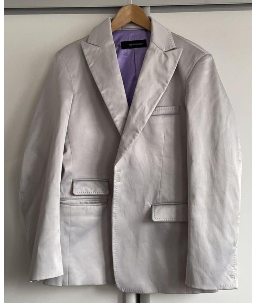 DSQUARED2 Серебрянный хлопковый пиджак, фото 8