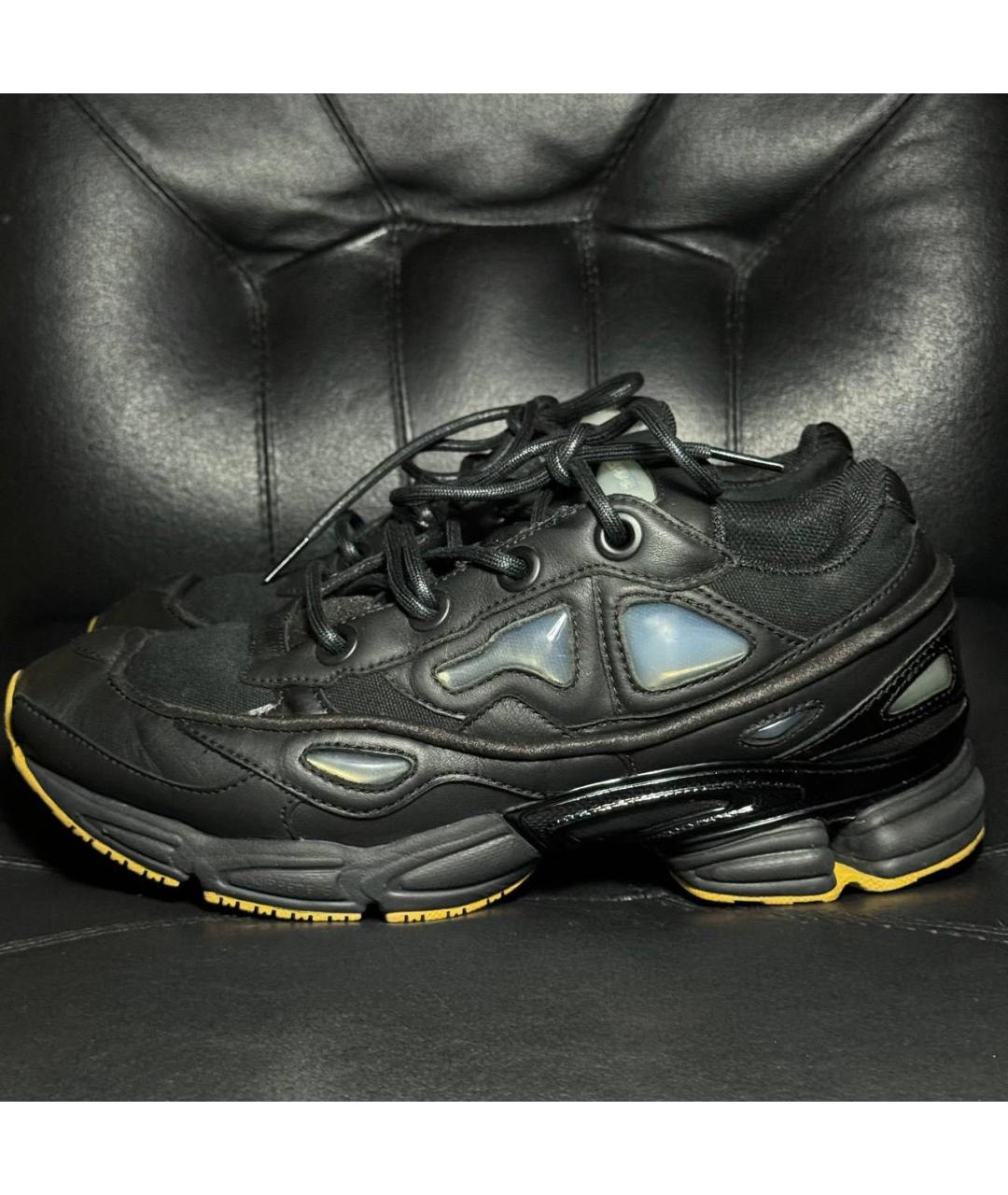 ADIDAS X RAF SIMONS Черные кожаные низкие кроссовки / кеды, фото 3