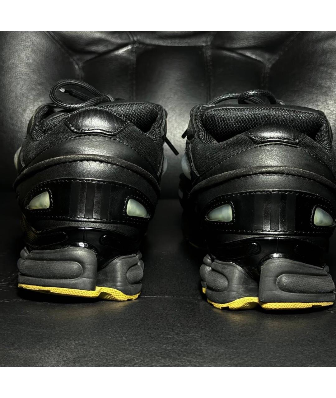 ADIDAS X RAF SIMONS Черные кожаные низкие кроссовки / кеды, фото 2