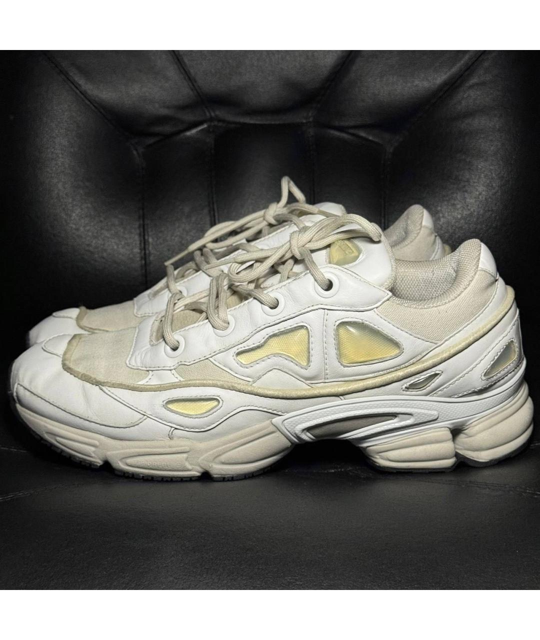 ADIDAS X RAF SIMONS Белые кожаные низкие кроссовки / кеды, фото 3